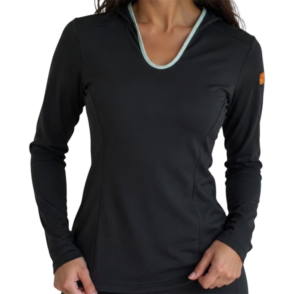 Arc'teryx Hoodie Performance Long Sleeve Top Fitted Outdoor Gray Aqua Small